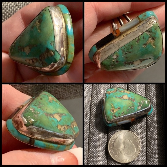 NOT FOR SALE 🚫 VTG NA Turquoise w/ Inlaid Ring - Picture 3 of 8